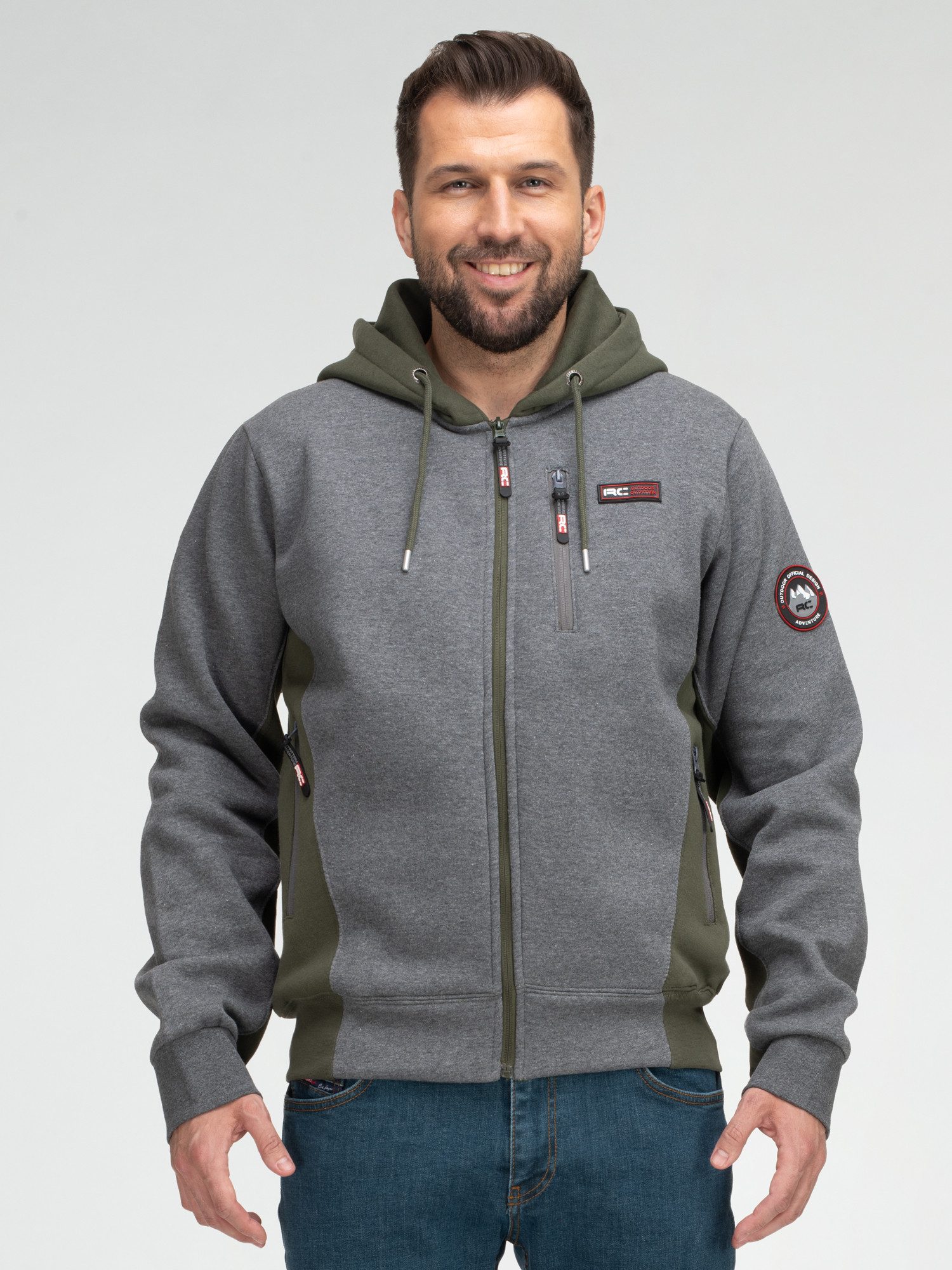 Rock Creek Kapuzenpullover Sweatjacke Herren Hoodie Reißverschluss H-413 mit Stehkragen – Bild 5 von 5