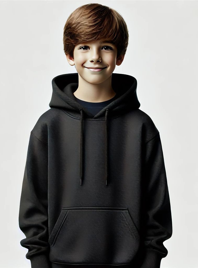 coole-fun-t-shirts Hoodie Hoodie Sweatshirt mit Kapuze Schwarz Pullover 128 140 152 164 Känguruhtasche