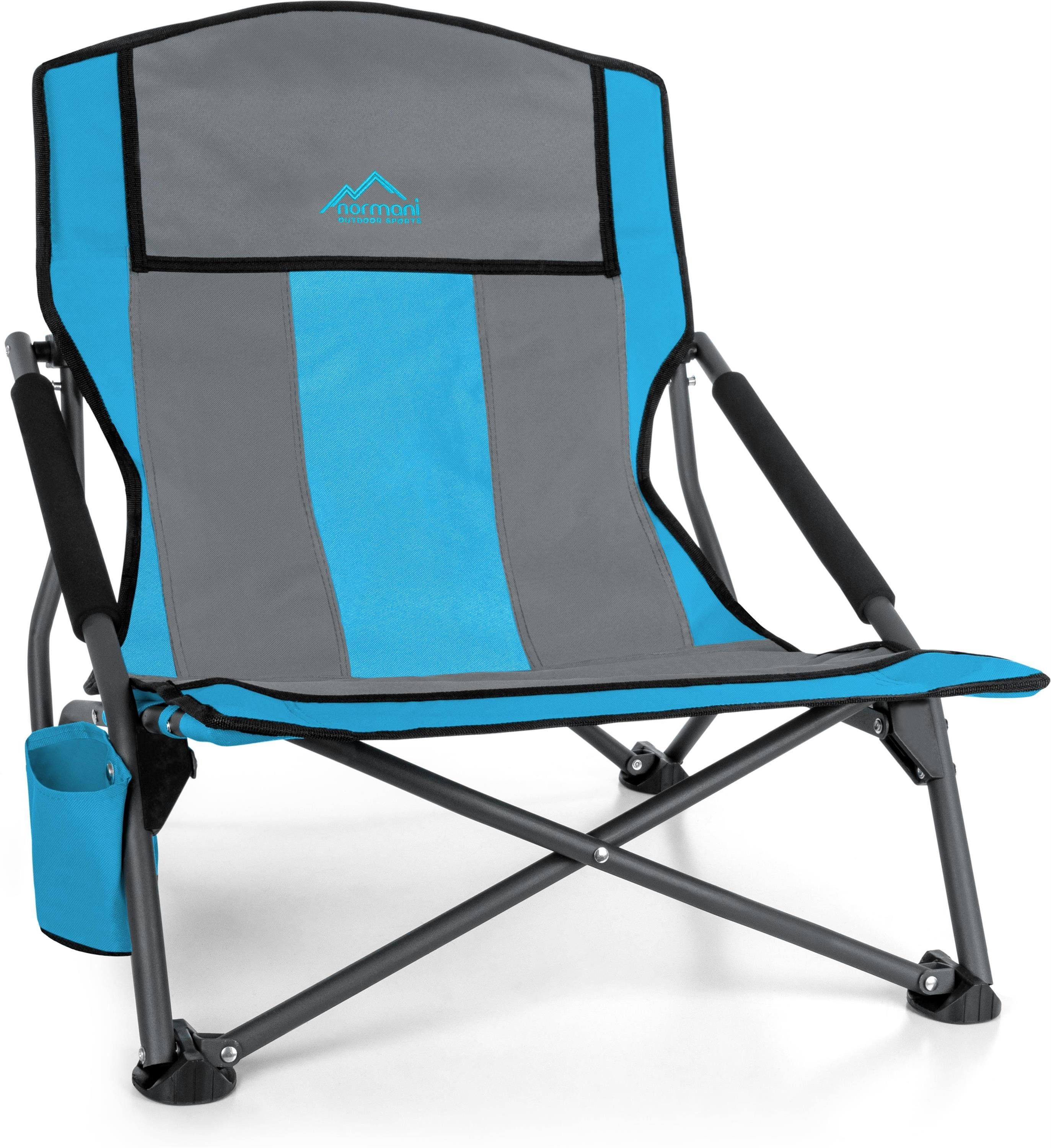normani Campingstuhl Strandstuhl Wasaga Beach, Campingstuhl Angelstuhl mit Getränkehalter - Gartenstuhl bis zu 150 kg
