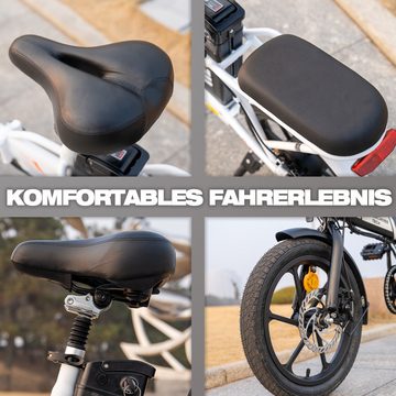 EVERCROSS TECH E-Bike 16-Zoll faltbares Elektrofahrrad kompakt für die Höhe 150-185CM, 1 Gang, 250W Heckmotor, Reichweite bis zu 45KM,mit Stoßdämpfender Sitz, klappbare Pedale