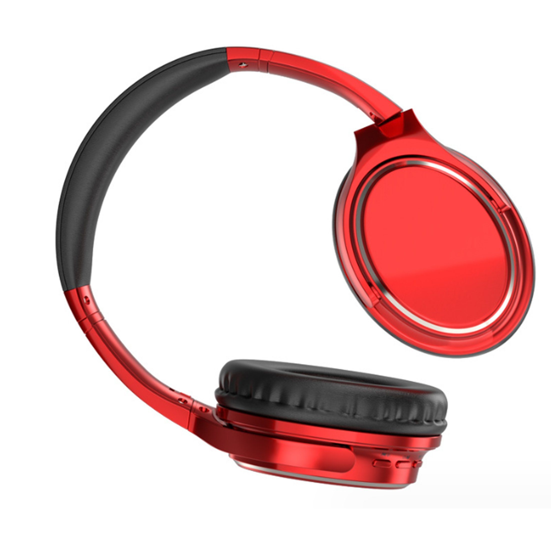 Diida Kopfhörer, drahtlose Kopfhörer, Bluetooth-Headsets, Retro-Kopfhörer,DJ Over-Ear-Kopfhörer Leidenschaftliches Rot