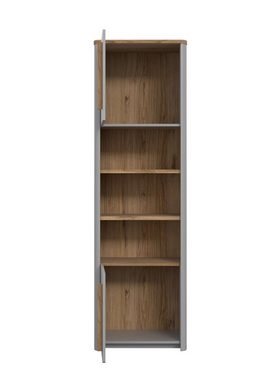 99rooms Bücherregal Surbinio, Bücherregal, Highboard, Schrank, mit 2 offenen Fächern, 2 Türen, aus Holzwerkstoff