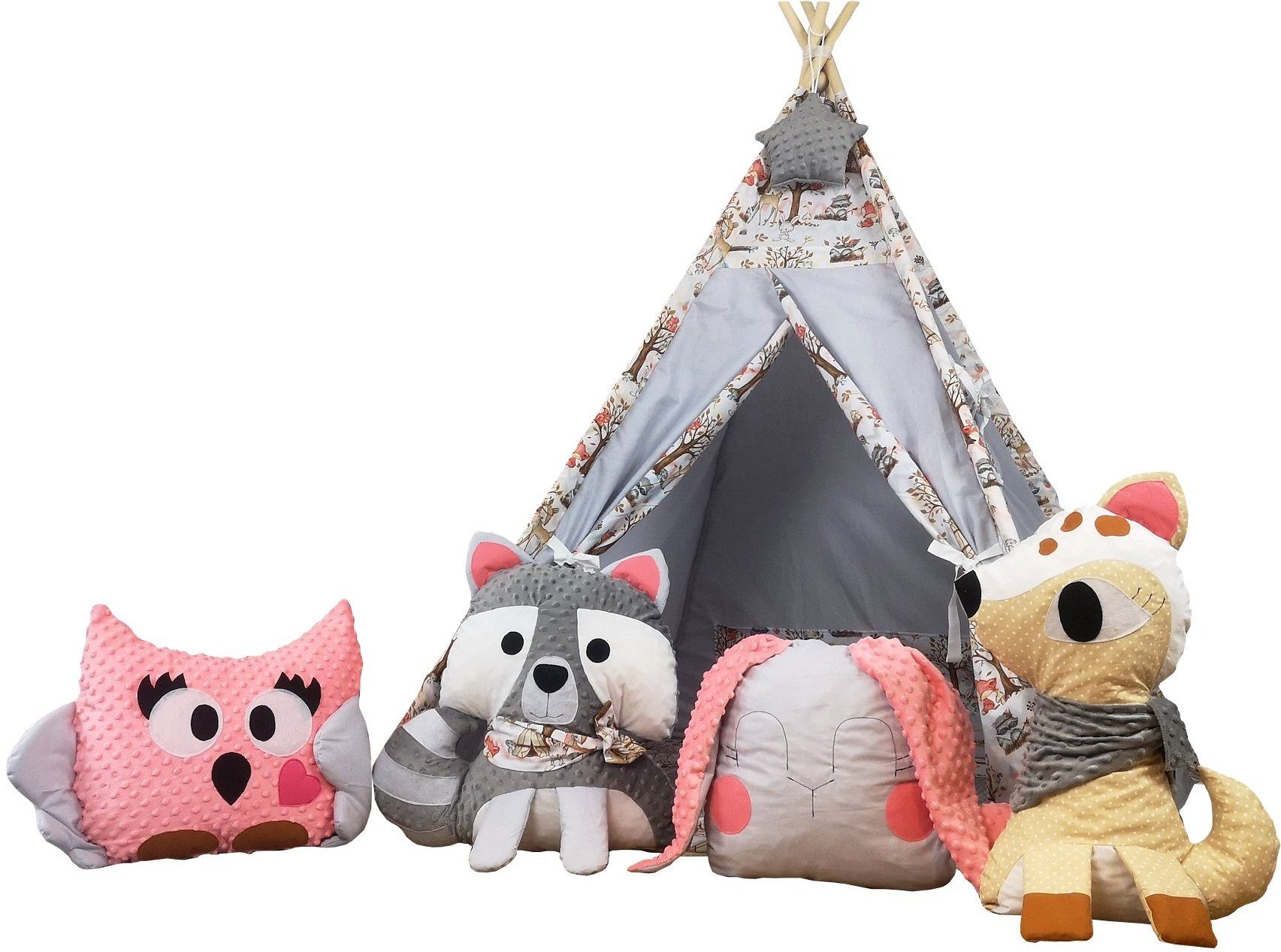 Spielzelt Wald Tiere Kinder Tipi Zelt Spielset für Kinder, Teepee