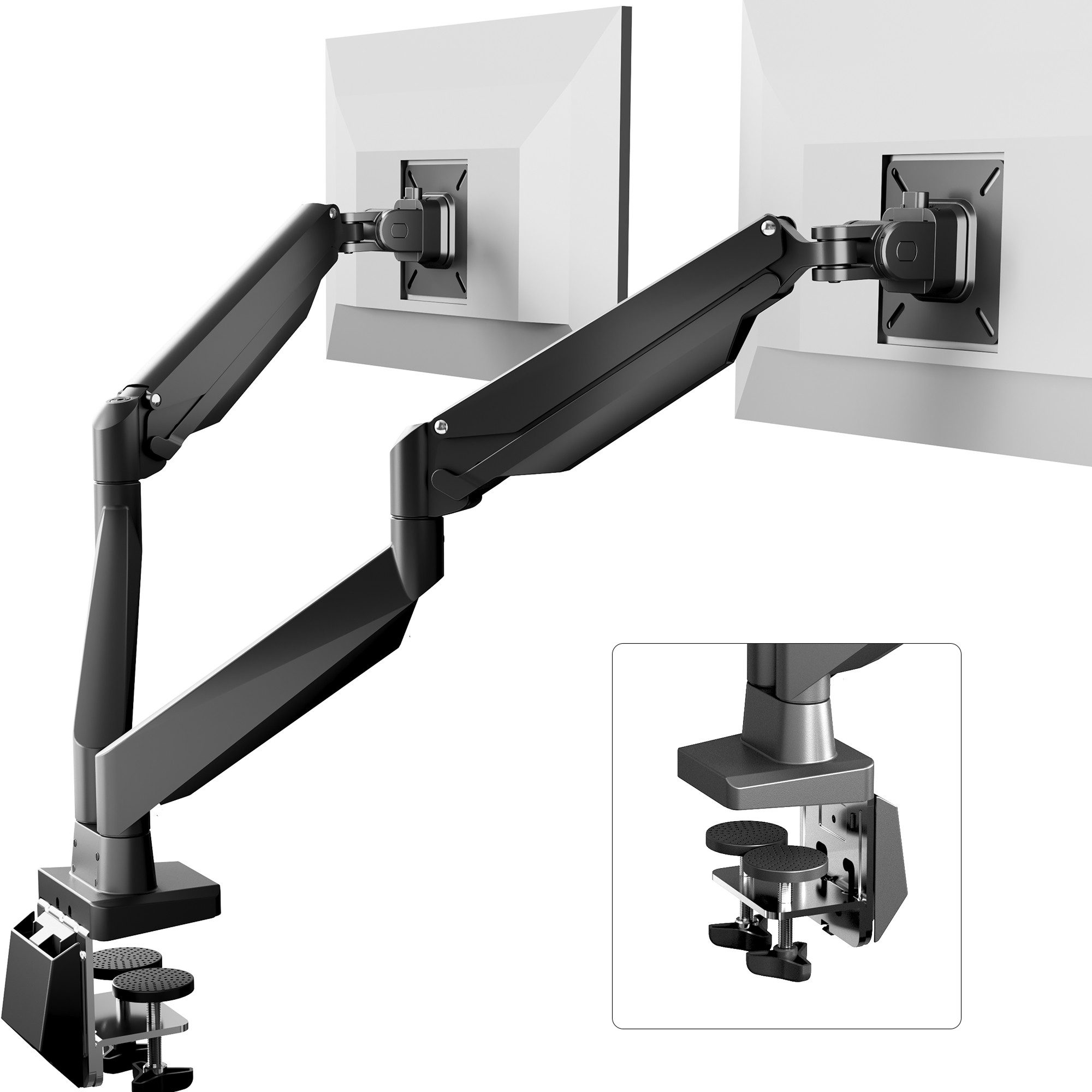 FLEXISPOT Monitorständer Ergonomische Monitorhalterung für Schreibtisch, flexibel verstellbar, (VESA 75/100 mm kompatibel, 2-tlg., bis 48 cm Höhe und 60 cm Auszug, bis 9 kg je Arm)