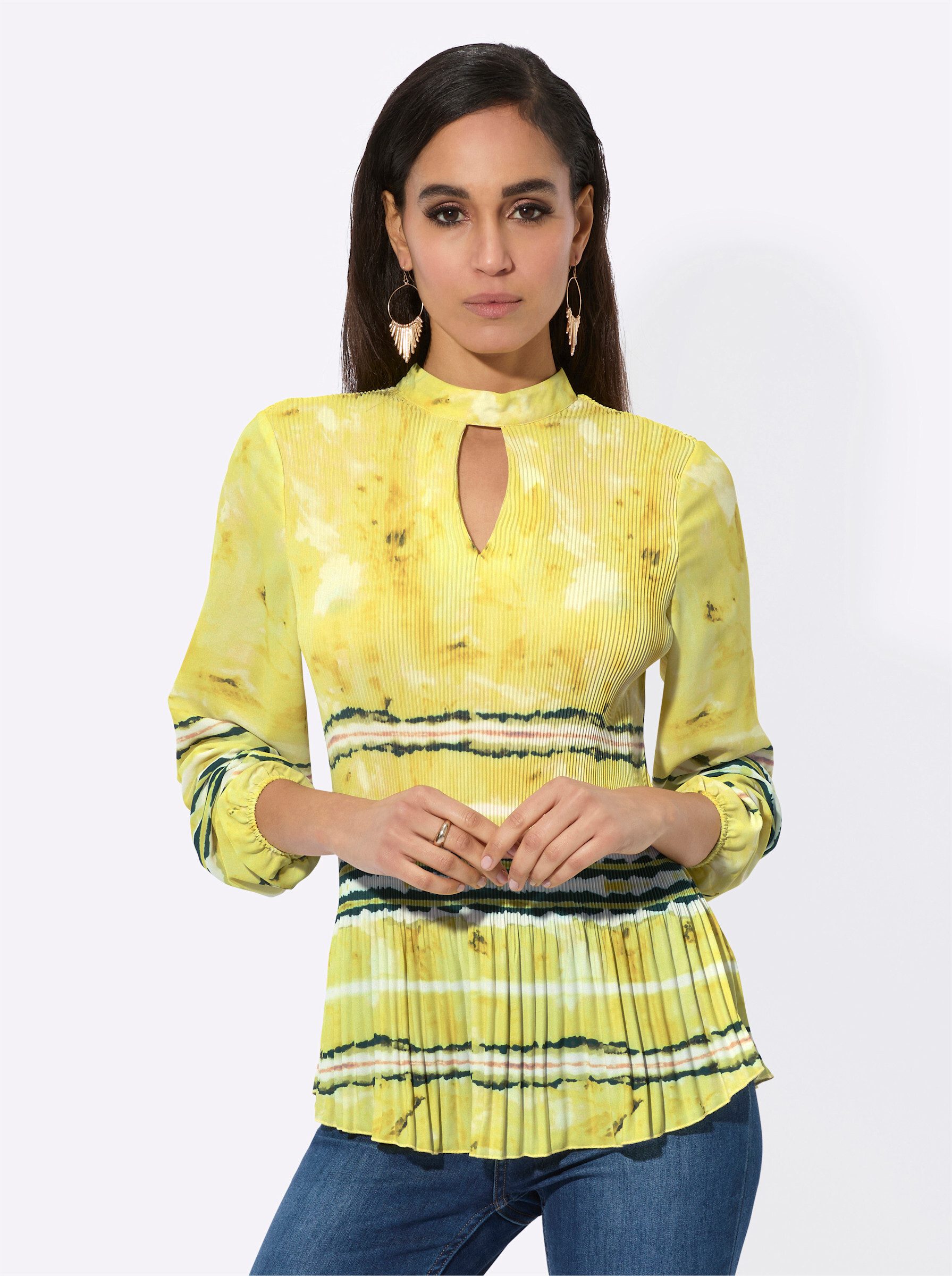 creation L Klassische Bluse Plissee-Bluse günstig online kaufen