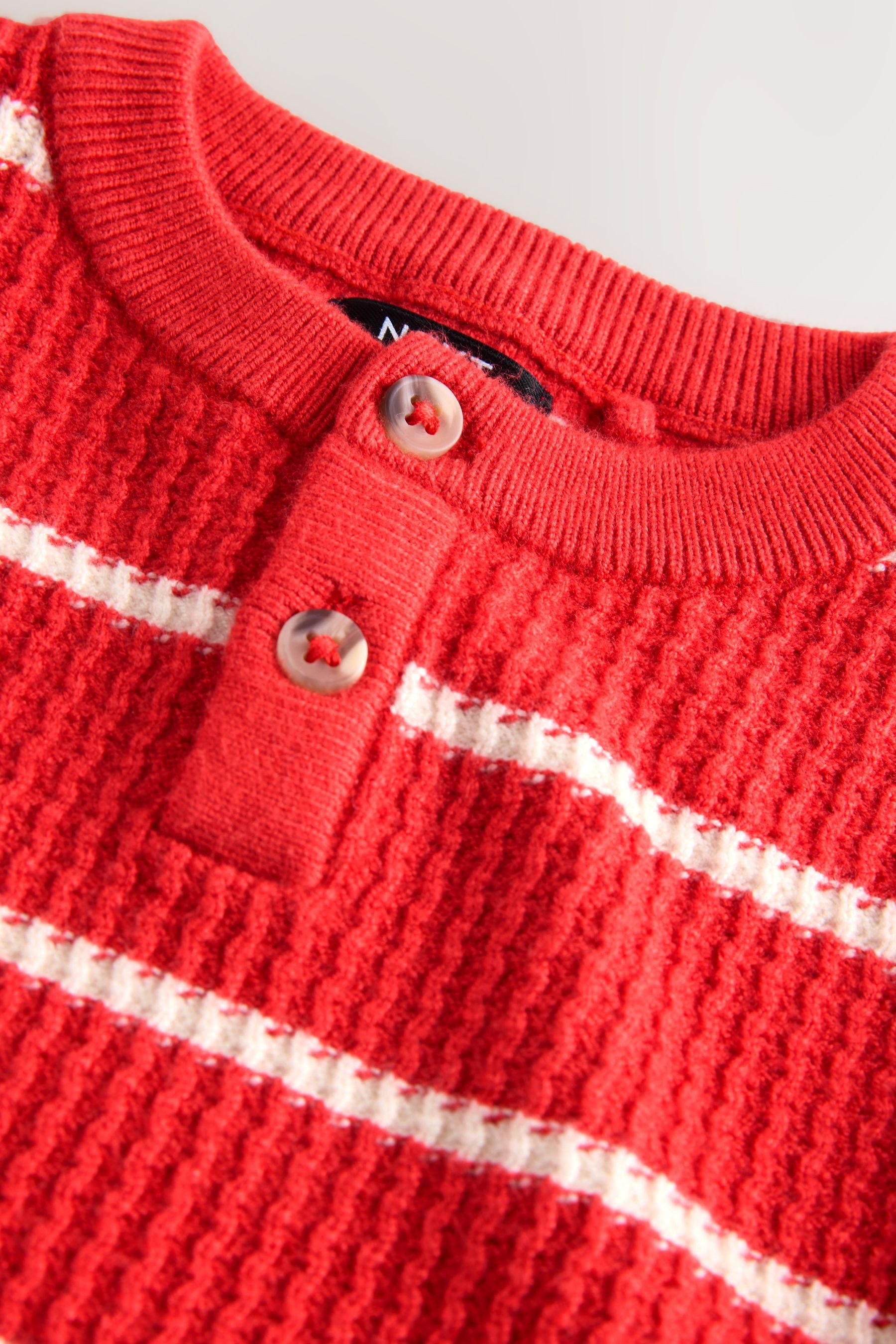 Next Strickpullover Gestreifter Henley-Strickpullover (1-tlg)