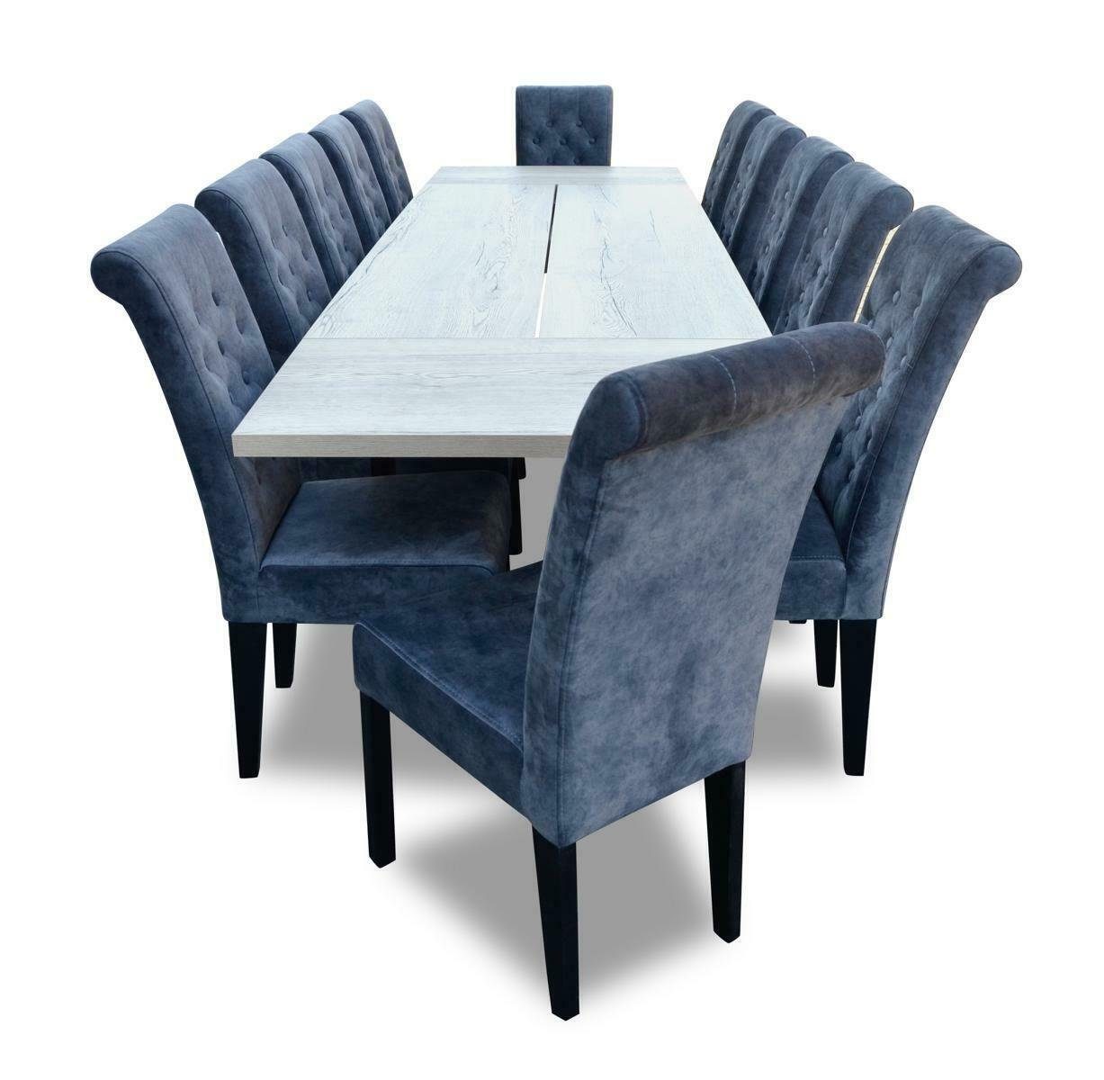 JVmoebel Essgruppe, (7-tlg), Luxus Esszimmer Design Garnitur 7tlg. Set Tisch + 6 Stuhl