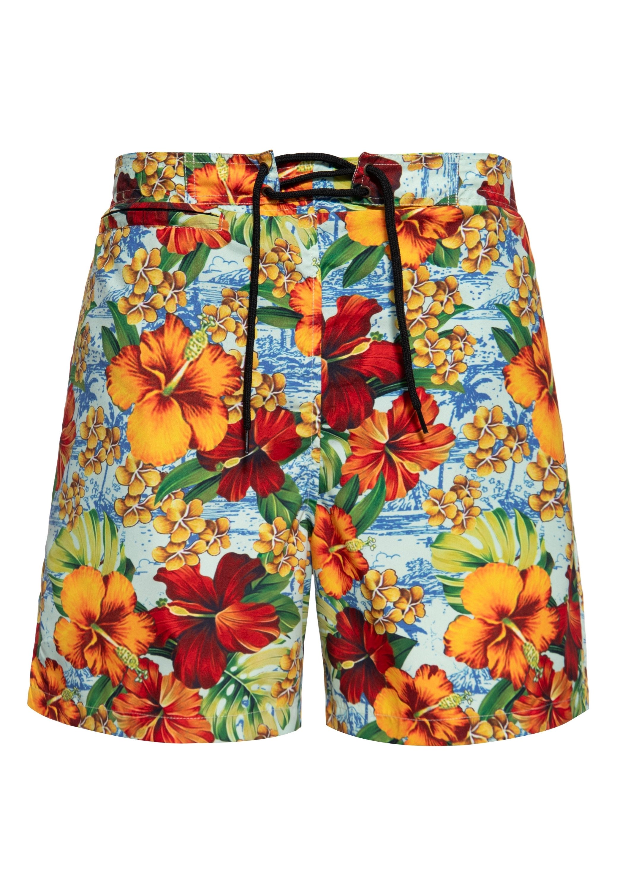 KingKerosin Купальные шорты  Colorful Hibiscus mit tropisch-floralem Print