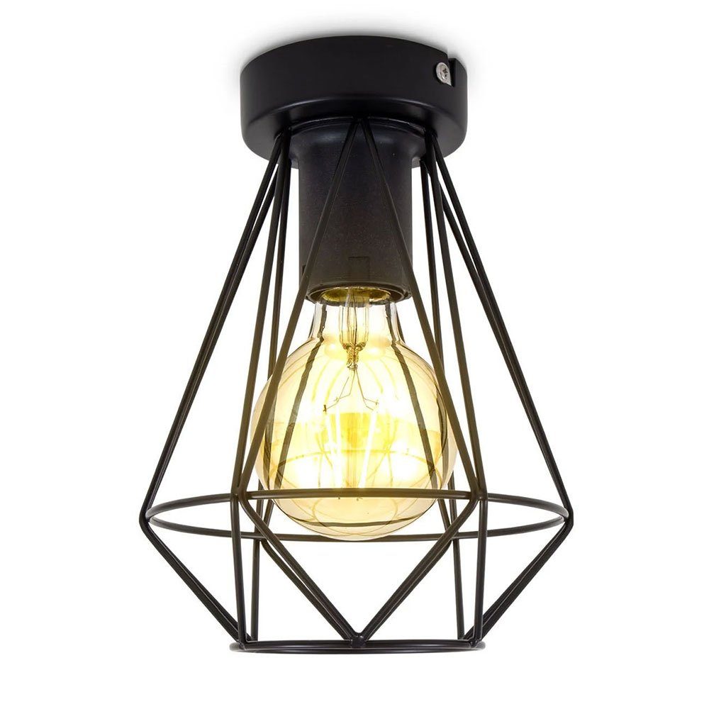 LED-Leuchtmittel B.K.Licht Deckenleuchte Vintage Draht Schwarz günstig online kaufen