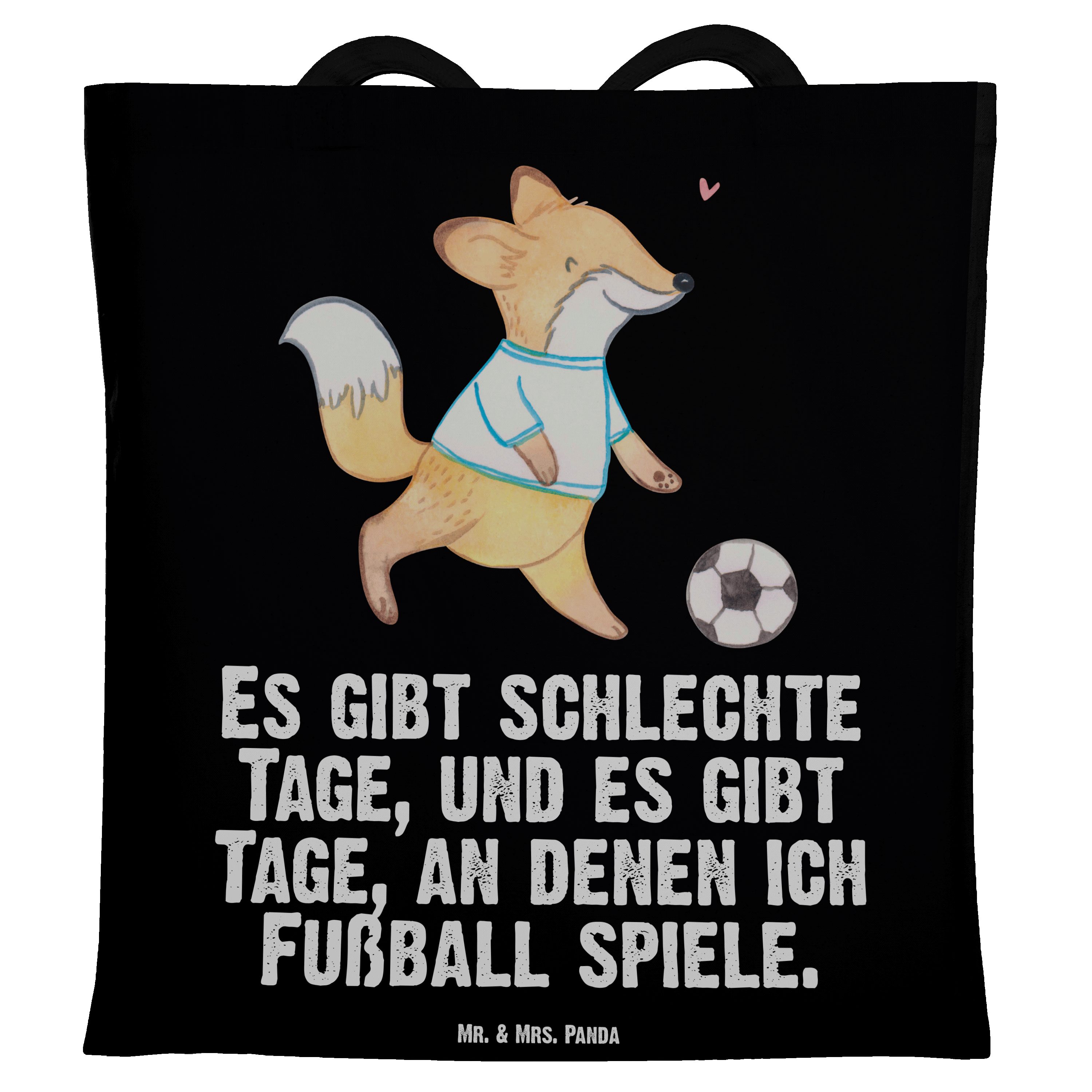 - Tragetasche Tage Beutel spielen Fußball & - Fuchs Geschenk, Mrs. Panda Beuteltasche, (1-tlg) Schwarz Mr.