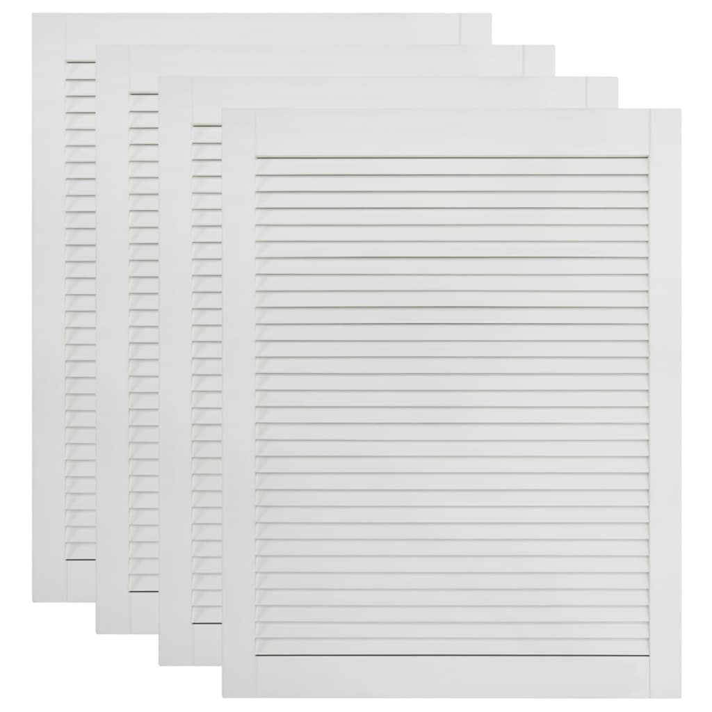 vidaXL Schranktür Schranktüren Lamellen-Design 4 Stk Weiß 61,5x39,4 cm Massivholz (4 St)