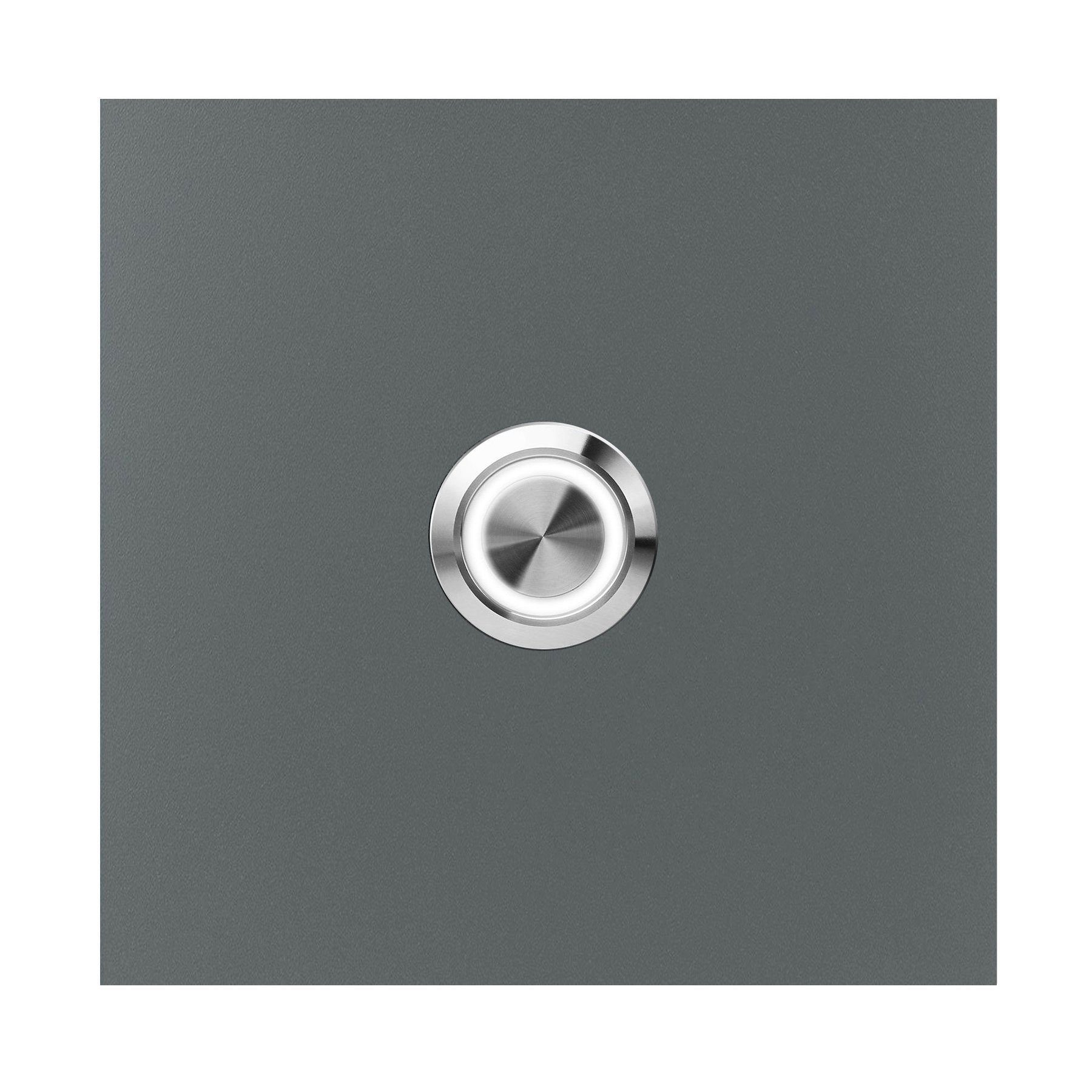 MOCAVI Türklingel MOCAVI RING 505 LED-Klingel basalt-grau (RAL 7012) aus V4A-Edelstahl, quadratisch (8,5 cm)