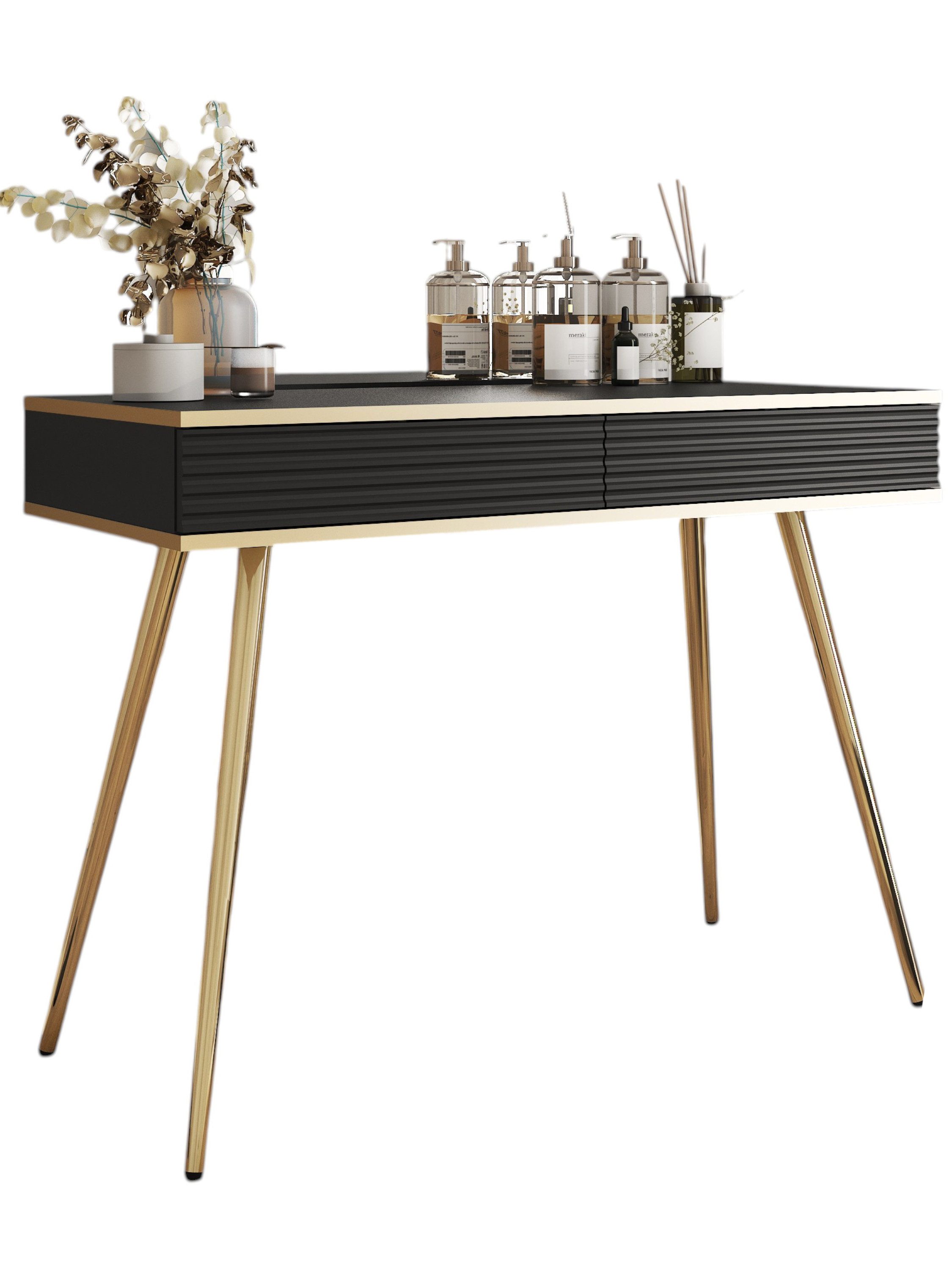 Compleo Schminktisch mit 2 Schubladen, Glamour Design, Luxus Möbel POLO