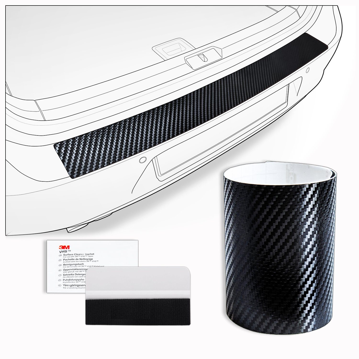 tuning-art Ladekantenschutzfolie FL181 Folie passgenau für Mitsubishi Eclipse Cross FL 2021-