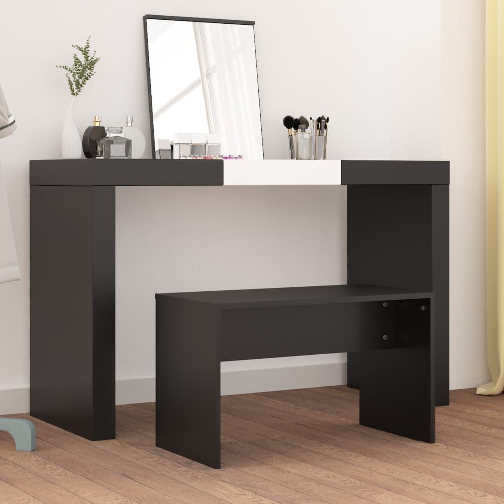 furnicato Polsterbank Schminkhocker Schwarz 70x35x45 cm Holzwerkstoff (1-St)