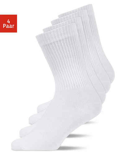 SNOCKS Tennissocken Hohe Sportsocken für Damen & Herren Tennissocken (4-Paar) aus Bio-Baumwolle, stylish für jedes Outfit