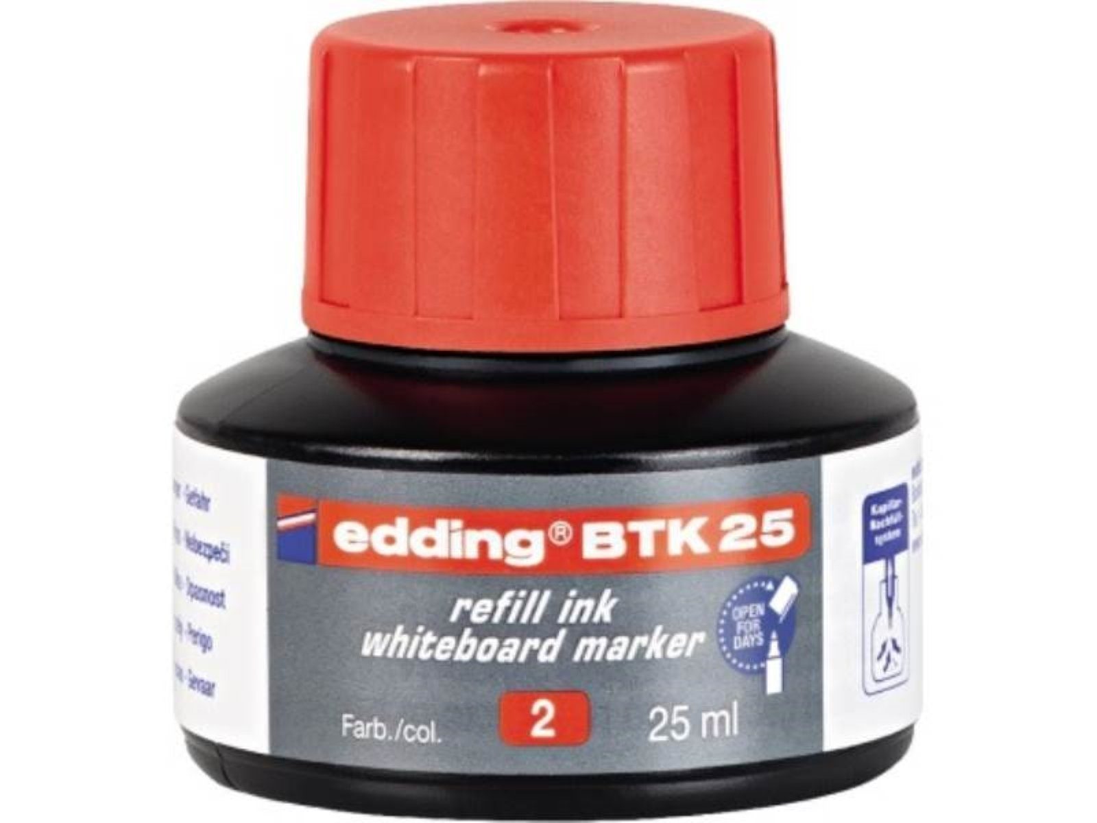 edding Marker EDDING 4-BTK25002 edding Nachfülltinte Marker BTK 25 Flasche rot 25m