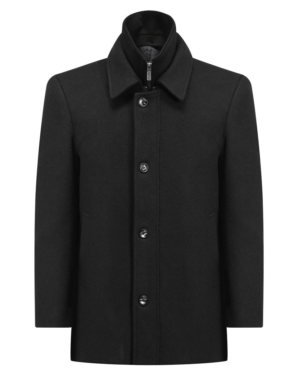 Allthemen Wollmantel mit abnehmbarem Doppelkragen Herrenmantel mittellanger günstig online kaufen