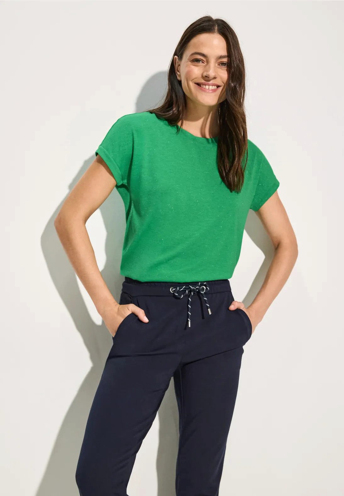 CECIL T-Shirt Basic Glitzer T-Shirt (1-tlg) günstig online kaufen