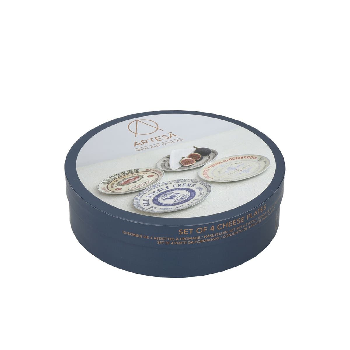 Creative Tops Teller Set Of 4 Gourmet Cheese Porcelain Side Plates In Hat Box (Seitenpla