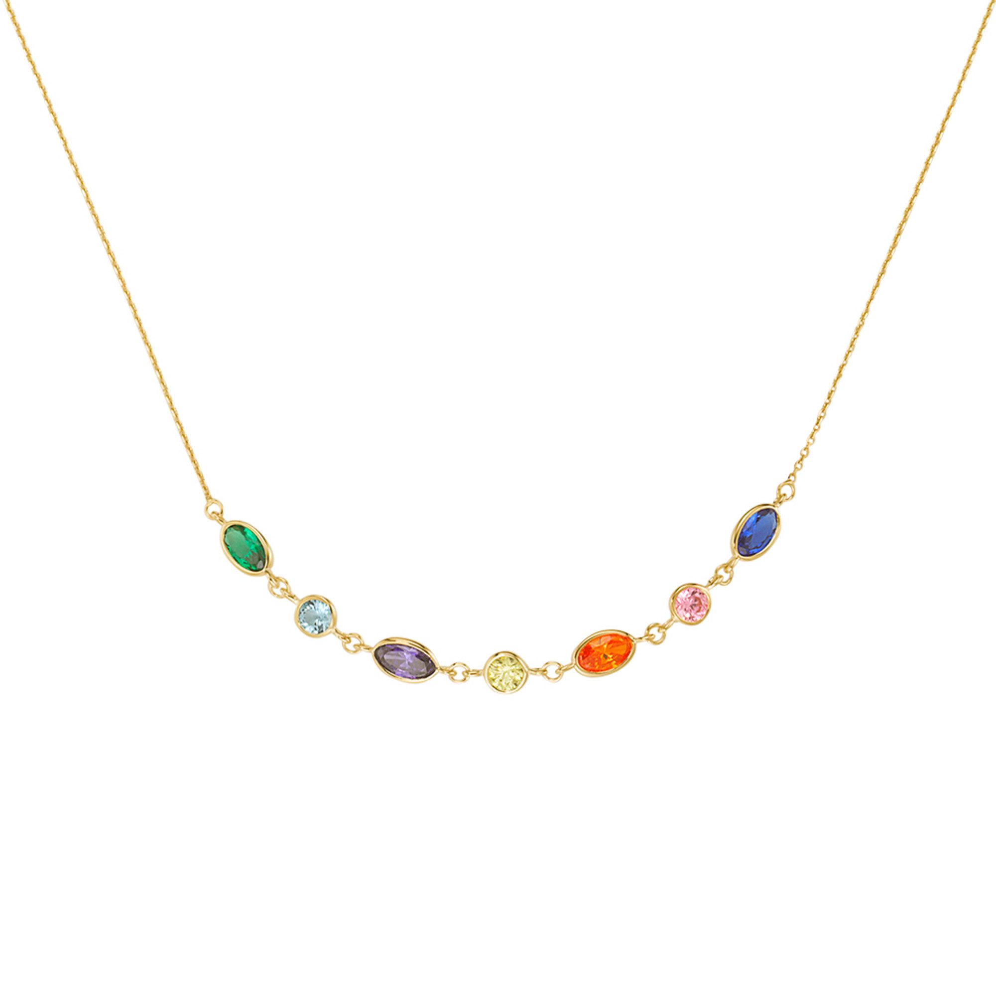 Luigi Merano Collier mit farbigen Zirkonia, Gold 585