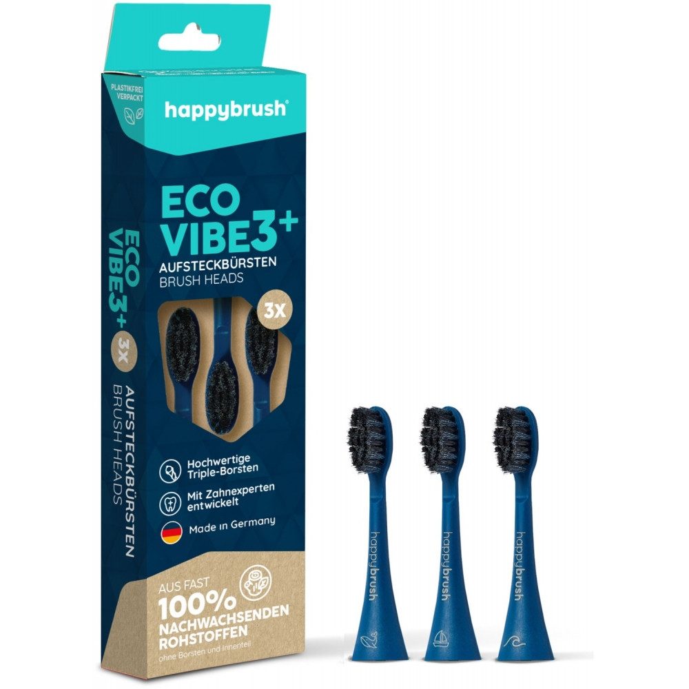 happybrush Zahnbürste happybrush ECO VIBE 3+ Aufsteckbürsten Ocean