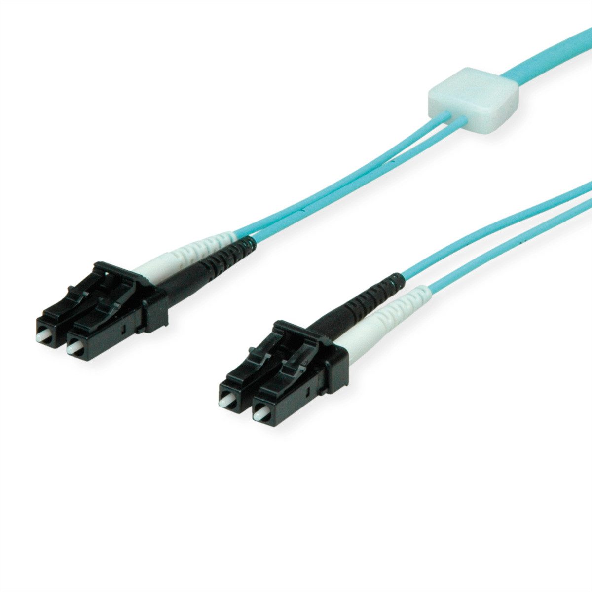 Easylan LWL-LED-Patchkabel duplex 50/125µm OM3, LC/LC Glasfaserkabel, (100.0 cm)