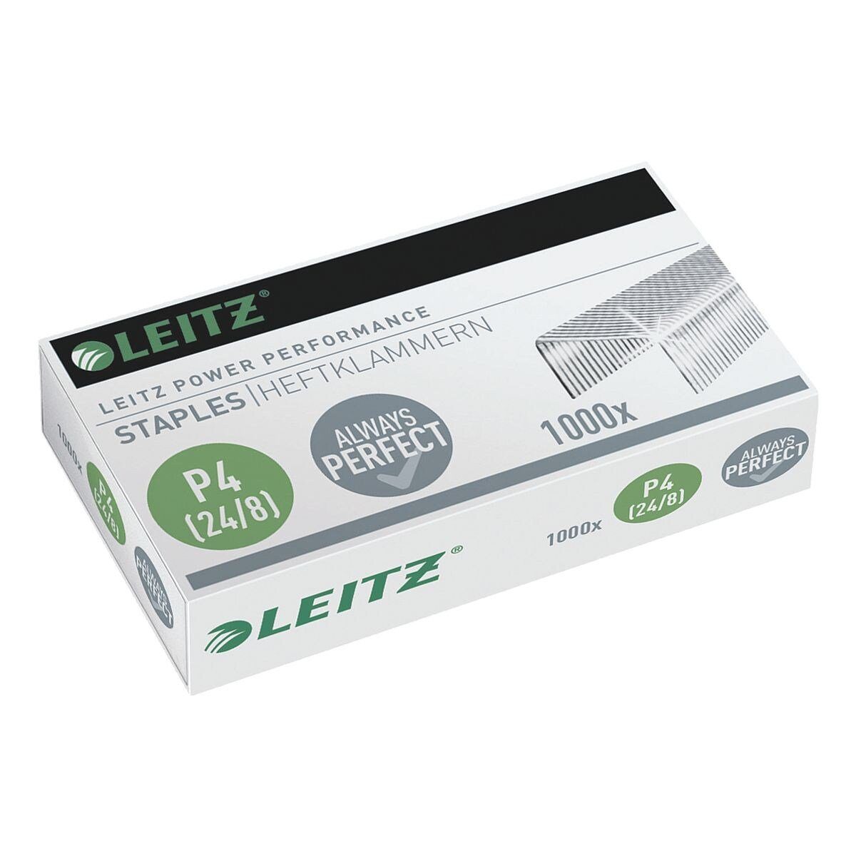 LEITZ Heftklammer 24/8 POWER performance P4, 1.000 Stück/Pack, Heftleistung 40 Blatt