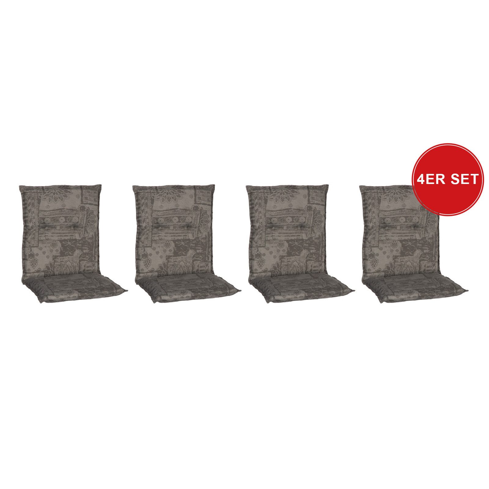 beo Polsterauflage Saumauflage Niedriglehner Barcelona im Set, (Set), Gartenstuhlauflage, Sitzauflage, Sitzkissen Outdoor, 101x50x6 cm