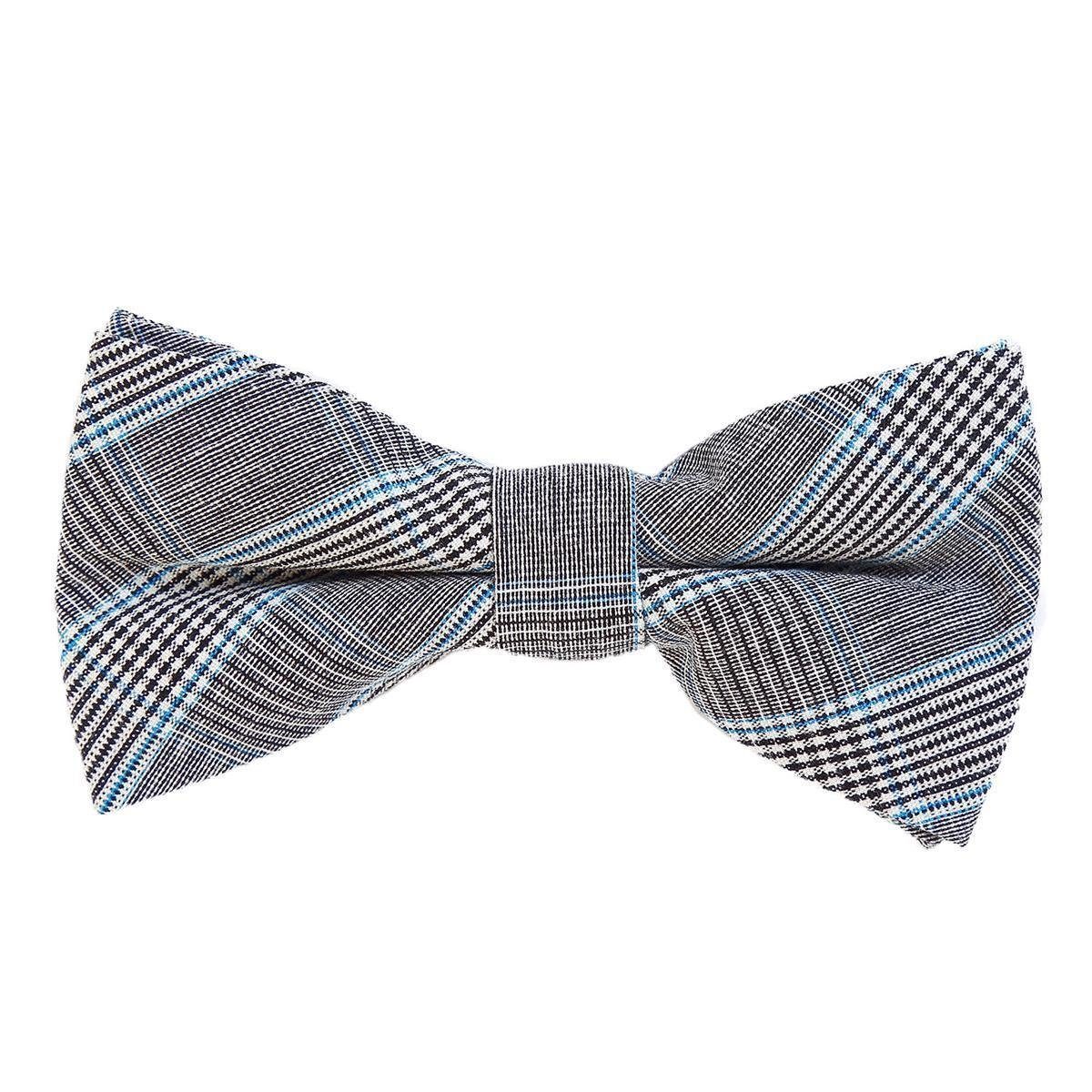 DonDon Fliege DonDon Herren Fliege 12 x 6 cm kariert gebunden Baumwolle Tweed Style (Packung, 1-St) bereits gebunden, verstellbar, kariert, Tweed-Look