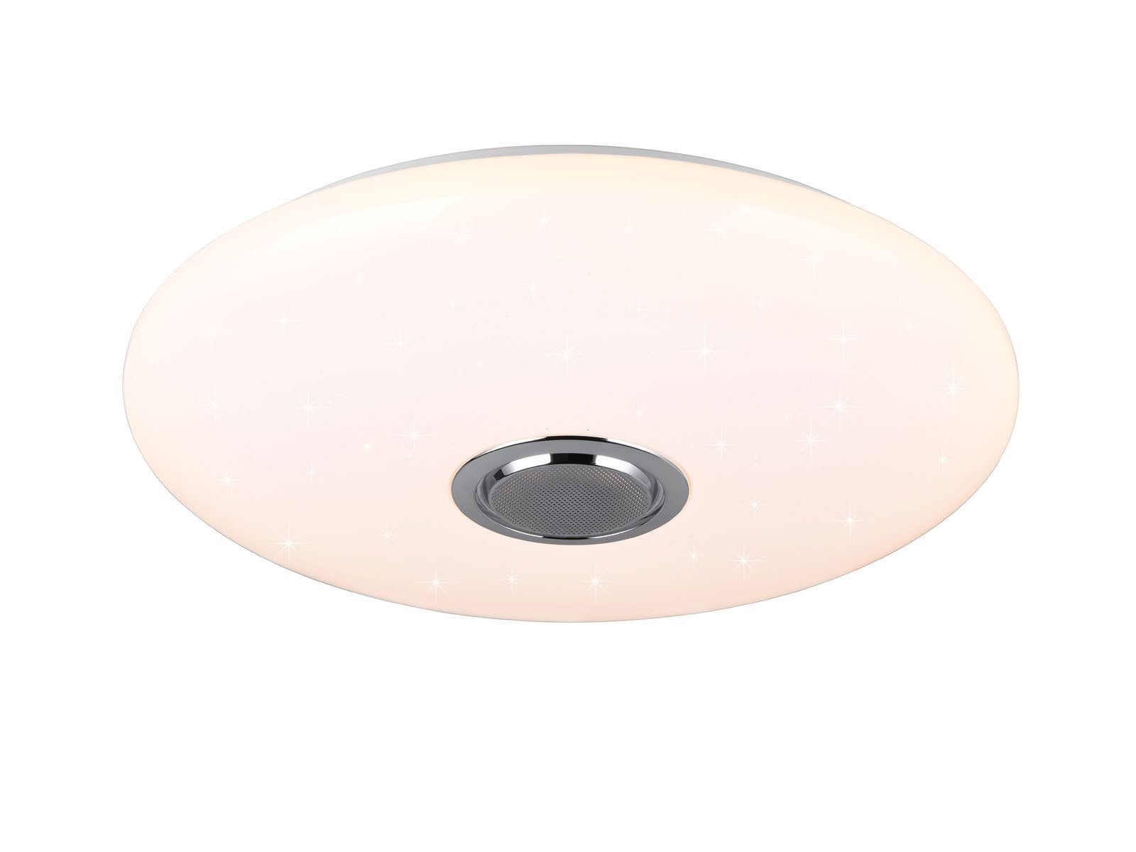 Reality Leuchten LED Deckenleuchte mit Lautsprecher & RGBW Farbwechsel, dimmbar, LED fest integriert, Neutralweiß, Warmweiß, Tageslichtweiß, große Tageslicht-lampe Decke mit Sternenhimmel & Fernbedienung, Ø 58cm