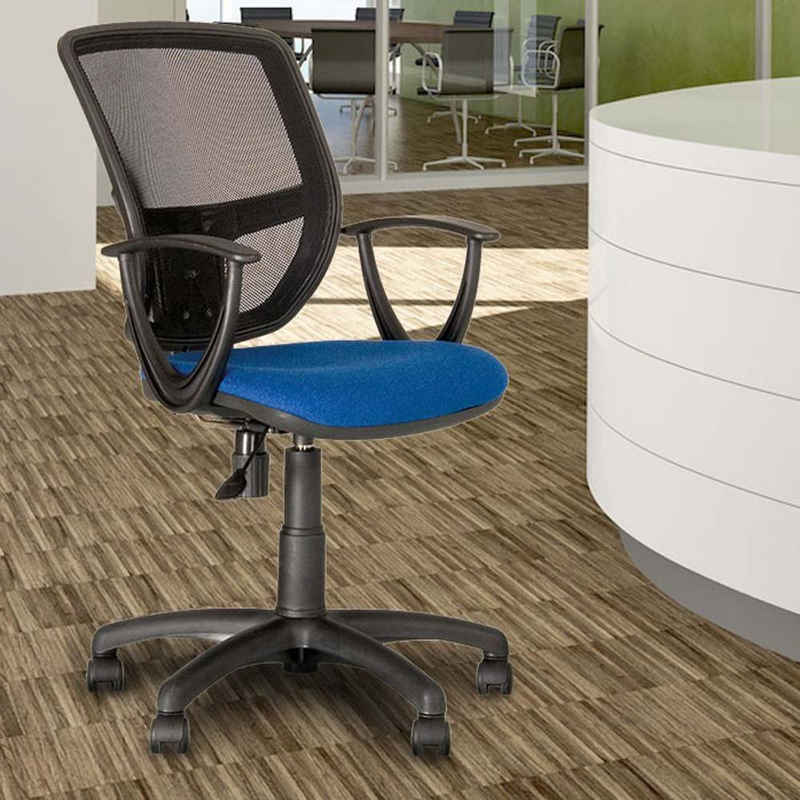 Nowy Styl Schreibtischstuhl, Ergonomischer Dreh Stuhl Büro Schreibtisch Chef Sessel Gaslift blau