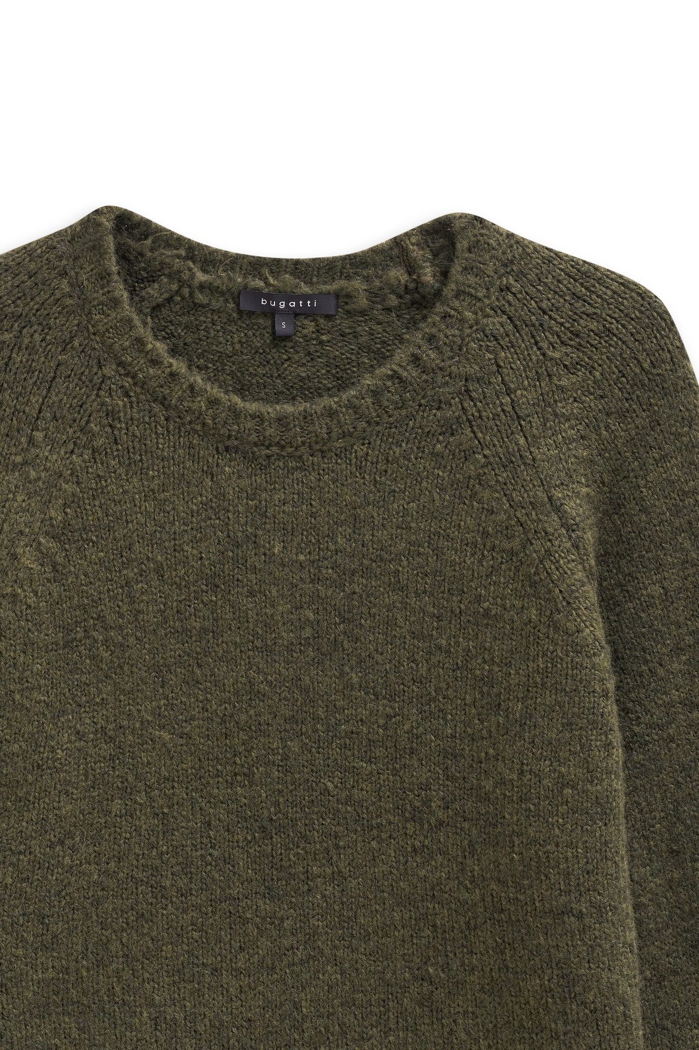 bugatti Rundhalspullover Normaler Schnitt aus Wollmix