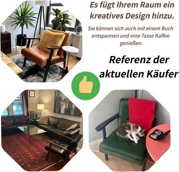 HomeMiYN Loungesessel Holzsessel Wohnzimmer Massivholz Sessel Gepolsterter Lounge Sessel, Großes Kissen, das zum Kaffeetrinken und Plaudern einlädt