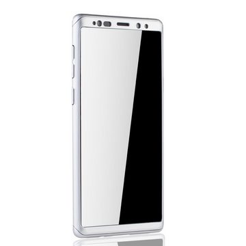 König Design Handyhülle Samsung Galaxy Note 9, Samsung Galaxy Note 9 Handyhülle 360 Grad Schutz Full Cover Silber