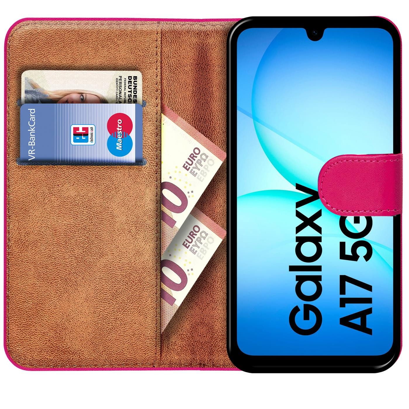 CoolGadget Handyhülle Wallet Klapp Tasche Book Case für Samsung Galaxy A17 5G, Hülle Klapphülle Flip Cover Etui Schutzhülle – Bild 2 von 5
