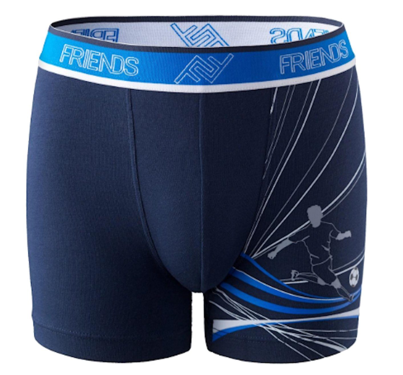 Boxershorts FRIENDS Jungen Boxershorts Shorts Unterhose Fußball dunkelblau Baumwol