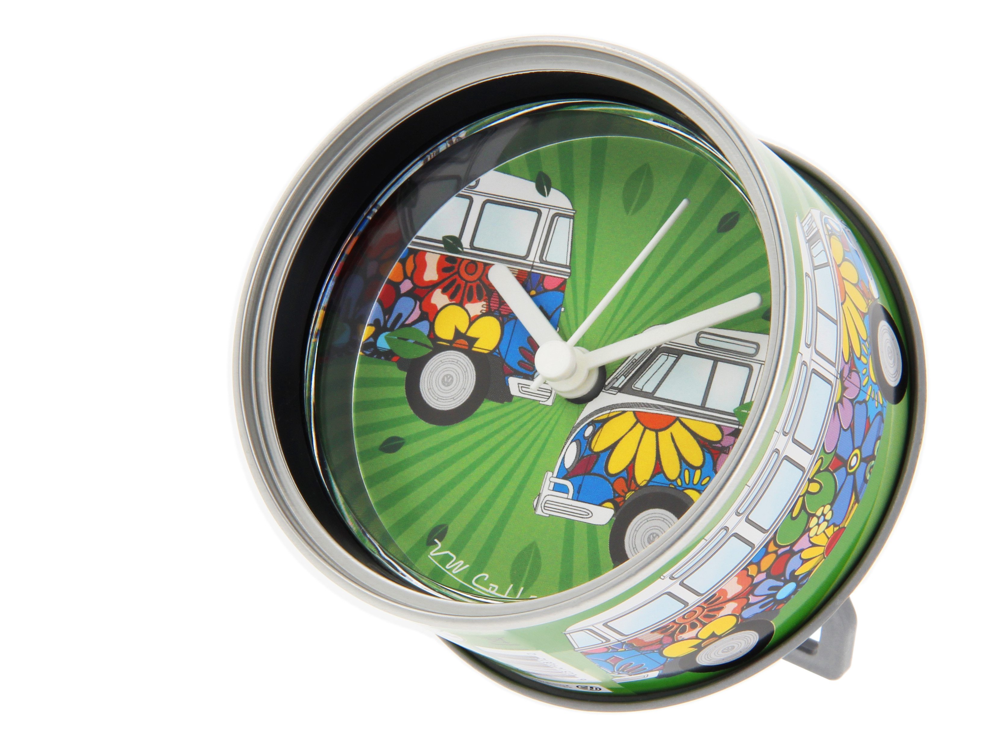 VW Collection by BRISA Tischuhr Vintage Volkswagen Uhr magnetischer Wecker im Bulli Love Design