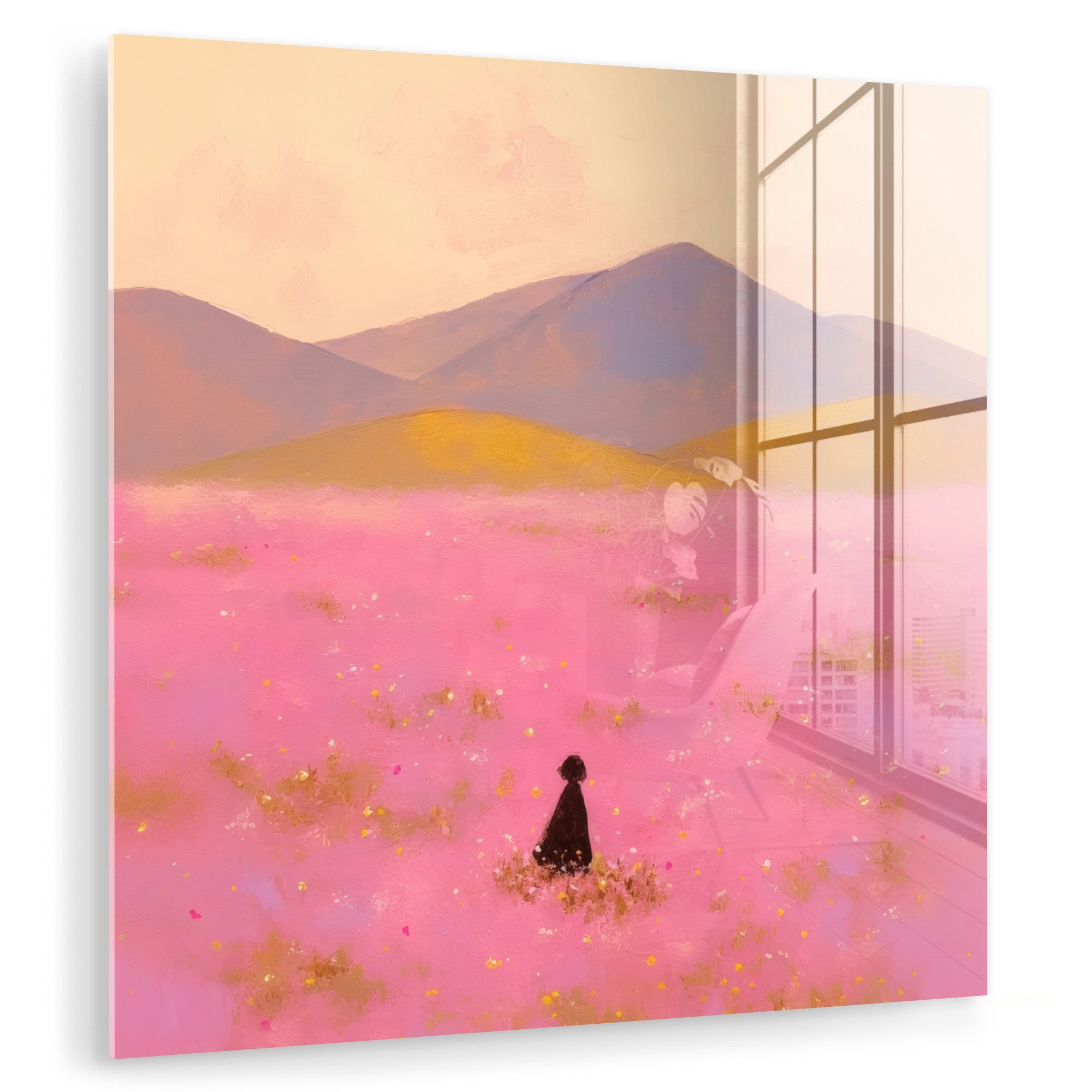 MuchoWow Acrylglasbild Blumenwiese - Hügel - günstig online kaufen