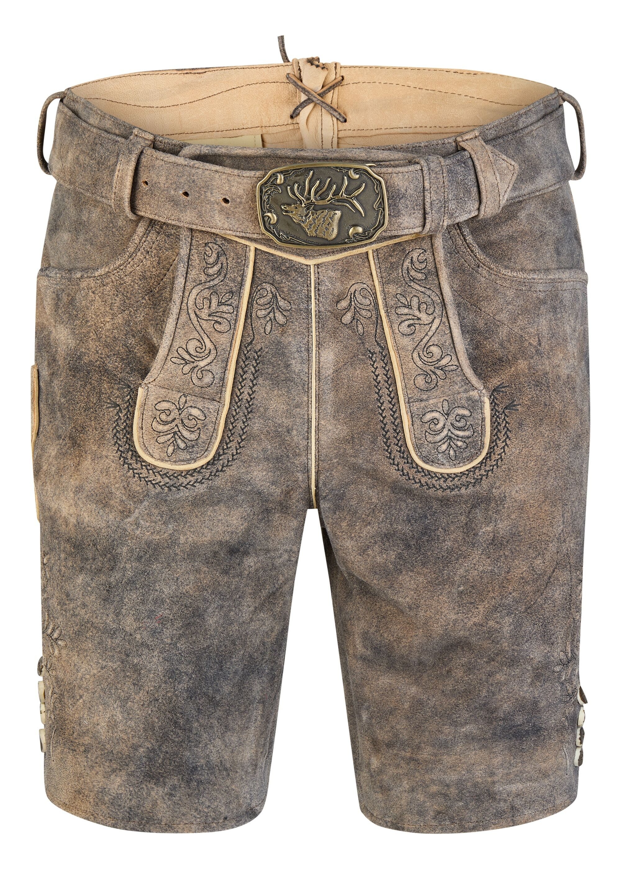 Spieth & Wensky Lederhose Heribert 45 cm, Knöpfe am Beinabschluss
