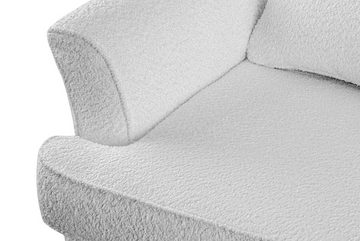 Konsimo 2-Sitzer STRALIS Sofa 2 Personen, hohe Füße, Bouclé-Stoff, mit zwei dekorativen Kissen inklusive
