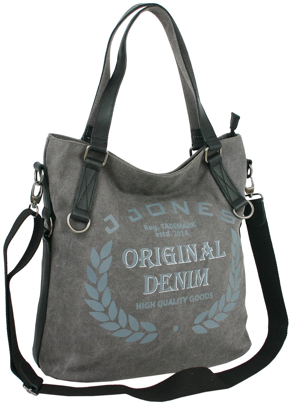 J JONES JENNIFER JONES Shopper Große Damen Umhängetasch aus Canvas - Vintage Schultertasche