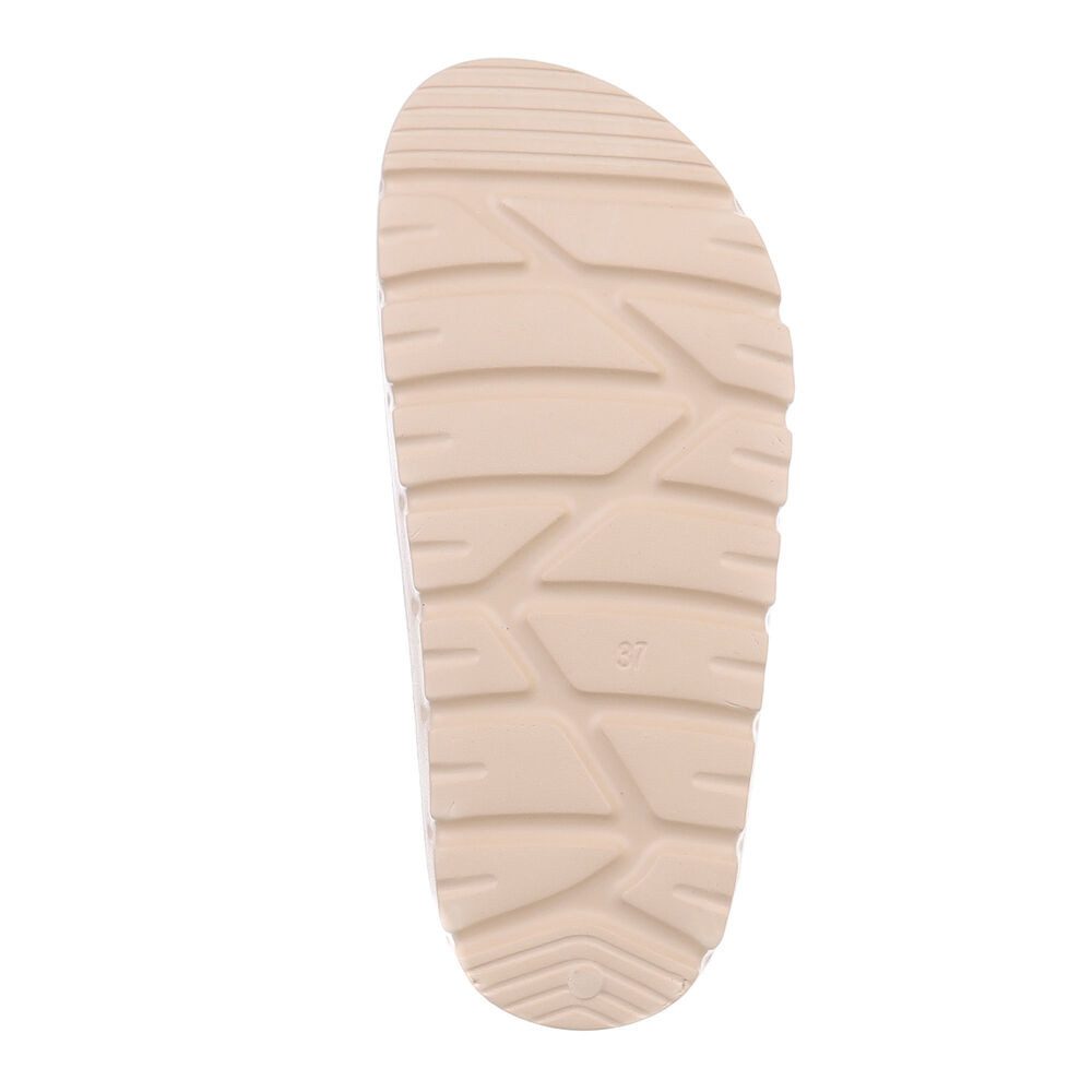 Ital-Design Damen Mules Strand Plateausandaletten (86192923) Flach Pantoletten in Beige