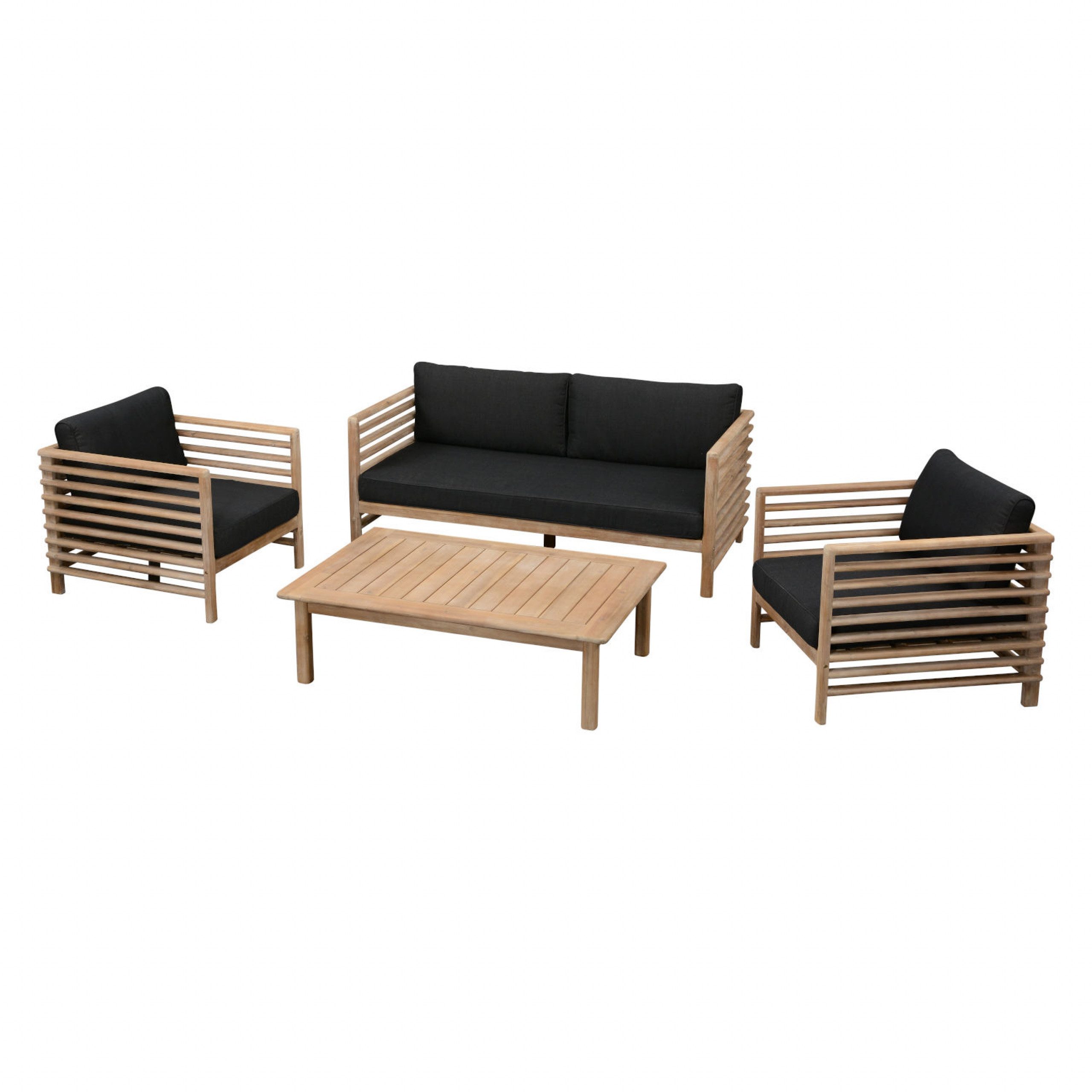 Inko Gartenlounge-Set Inko 4-teilige Lounge-Sitzgruppe Jasper Akazienholz Teak-Optik mit