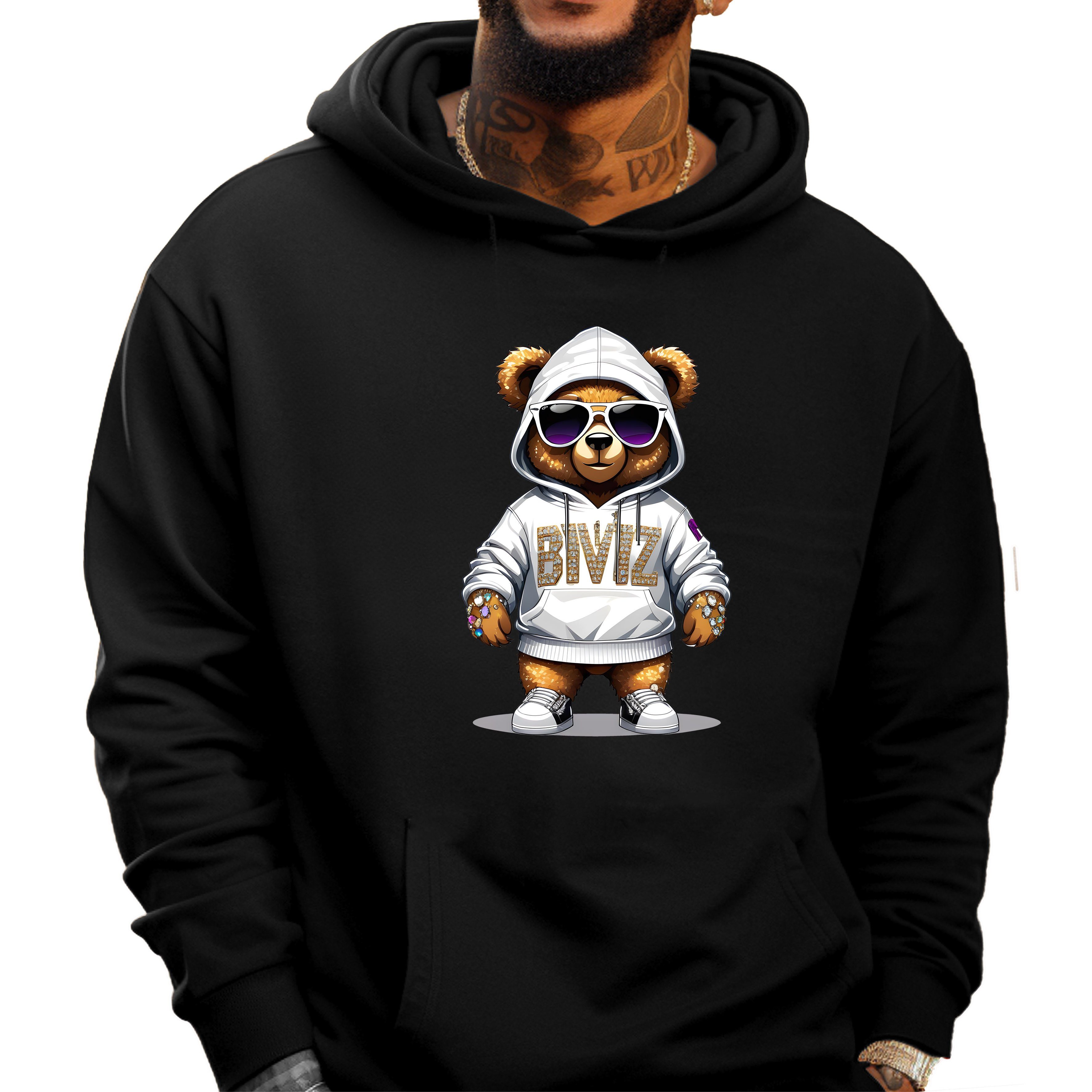 Banco Hoodie Herren Kapuzenpullover Hoodie Pullover Kapuze Druck TeddyBär günstig online kaufen