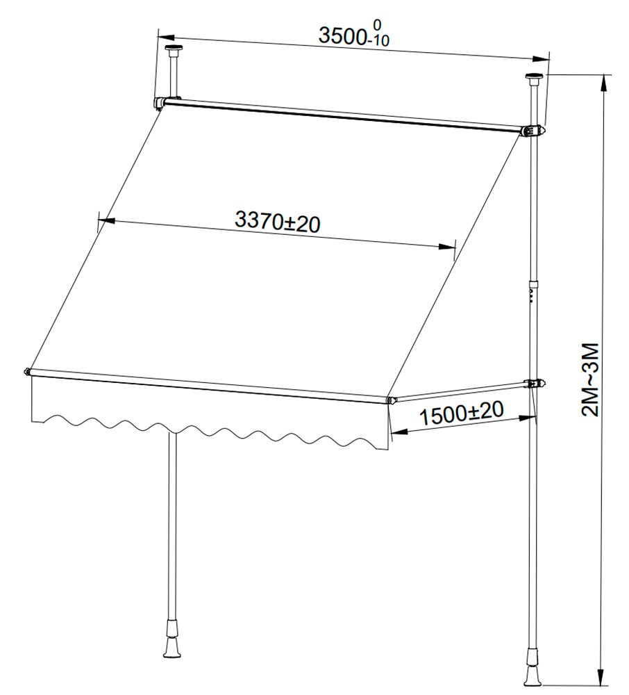 KONIFERA Klemmmarkise Dénia mit LED-Lichtstreifen Breite/Ausfall: 350/150 cm – Bild 5 von 5