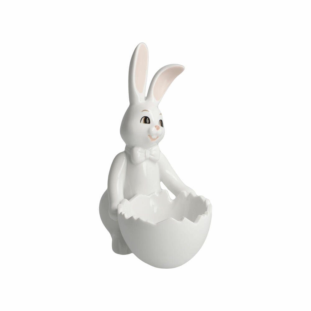 Goebel Osterfigur Hase mit Schale Snow White - Sweet Boy