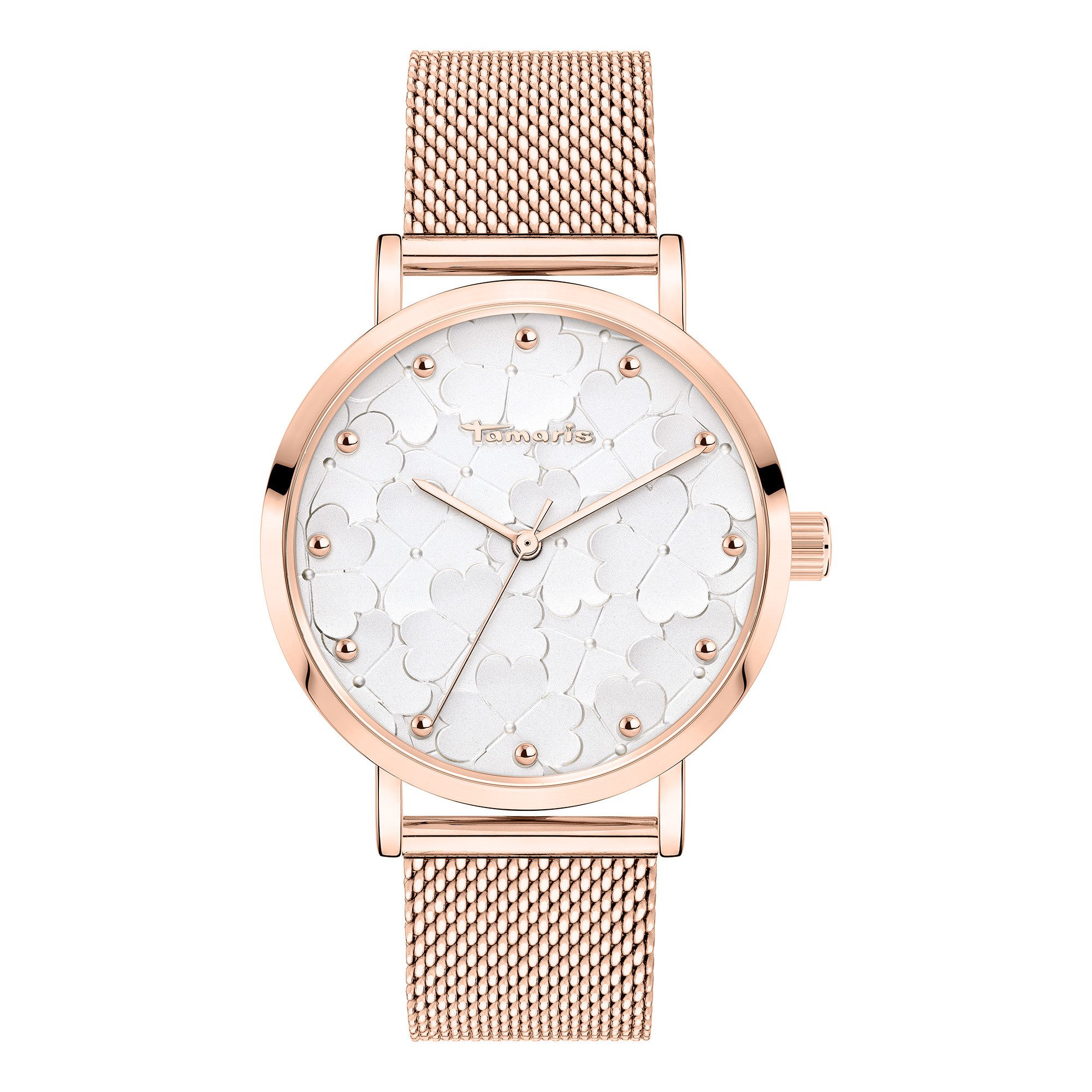 Tamaris Quarzuhr Clover TT-0180-MQ, Armbanduhr, Damenuhr, Edelstahlarmband, analog