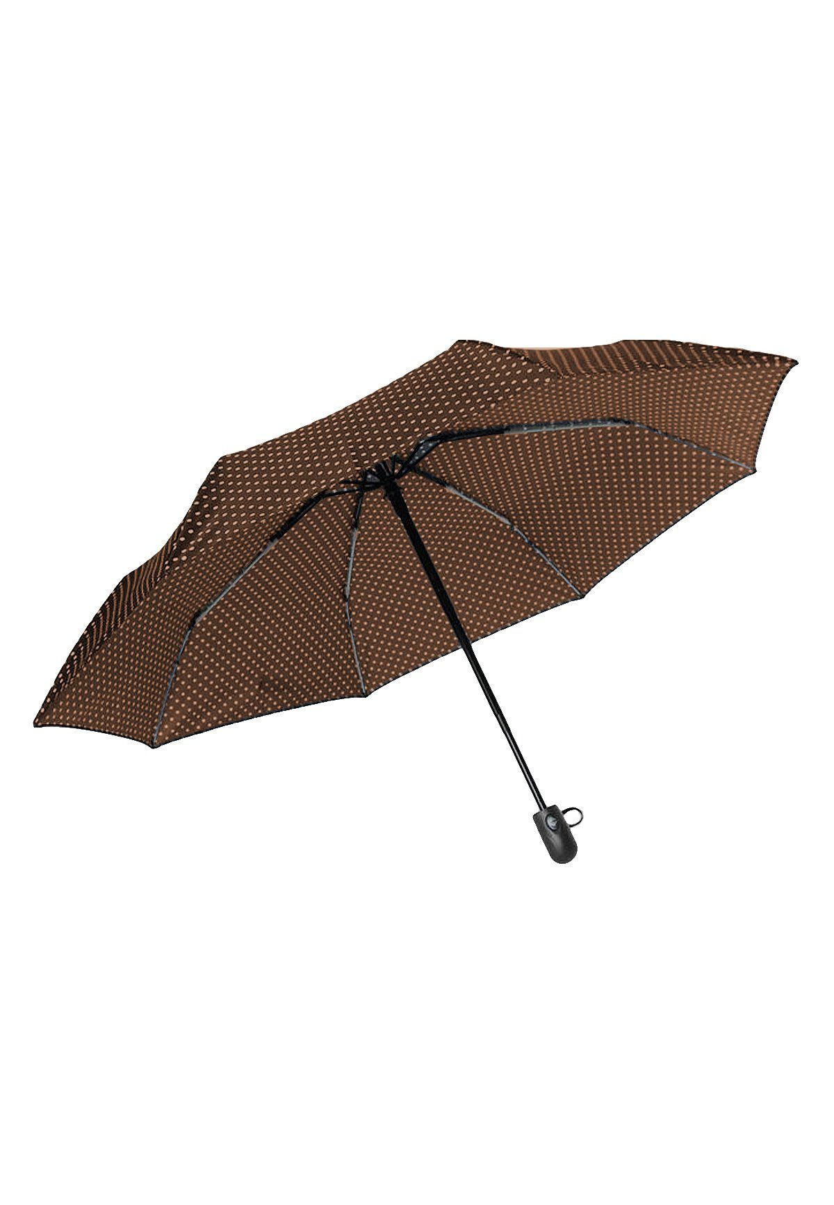 ANELY Taschenregenschirm Automatik 4686 Regenschirm, Braun Basic in