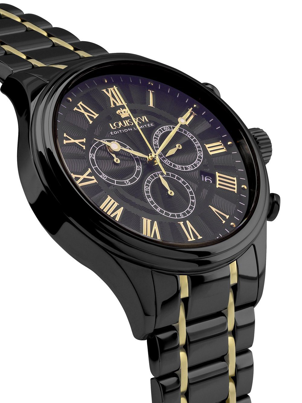 LOUIS XVI Quarzuhr Louis XVI LXVI980 Danton Chronograph Herrenuhr 44mm 10ATM Louis XVI LXVI980 Danton Chronograph Herrenuhr 44mm 10ATM